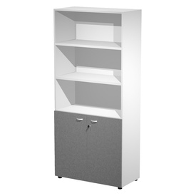 Armadio alto con ante inferiori Essence - con serratura - 90 x 45 x 200cm - bianco/antracite