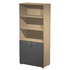 Armadio alto con ante inferiori Essence - con serratura - 90 x 45 x 200cm - rovere/antracite