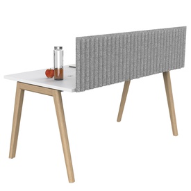 Pannello fonoassorbente per scrivania - 75 x 40 cm - morsetti neri - grigio chiaro