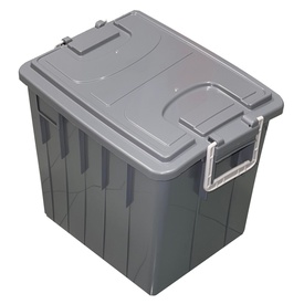 Cassa multiuso - con coperchio e manici - 38 x 28 x 30 cm - 20 L - PP -grigio scuro/grigio chiaro - Mobil Plastic