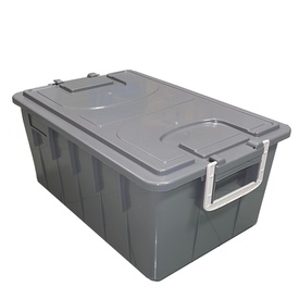 Cassa multiuso - con coperchio e manici - 58 x 38 x 26 cm - 40 L - PP -grigio scuro/grigio chiaro - Mobil Plastic