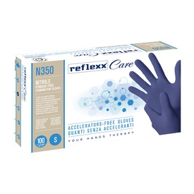 Guanti nitrile ipoallergenici N350 - senza acceleranti - taglia S - blu- Reflexx - conf. 100 pezzi