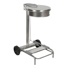 Carrello portasacco - 54,6x60xH94cm - con ruote - 110L - acciaio inox -Stilcasa