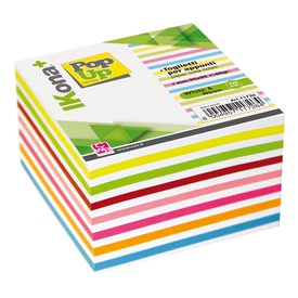 Foglietti Cubo - collato su un lato - colori assortiti - 9,5 x 9,5 cm -720 fogli - IKona+