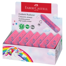 Gomma triangolare unicorno - colori assortiti - Faber Castell - expo 15pezzi