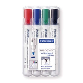 Pennarelli Lumocolor whiteboard 351 - astuccio 4 colori - tratto 2,0mm - Staedtler