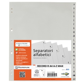 Separatore alfabetico A/Z Record R - PPL - 21x29,7 cm - A4 - grigio - Sei Rota