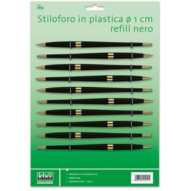 Penna ricambio con refill - diametro 10,00mm - nero - Lebez - conf. 10 pezzi