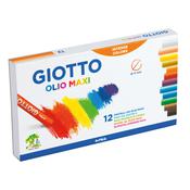 Pastelli a olio - lunghezza 70mm con Ø 11mm - colori assortiti - Giotto - astuccio 12 colori