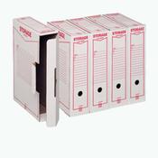 Scatola archivio Storage - A4 - 8,5x31,5x22,3 cm - bianco e rosso - Esselte Dox