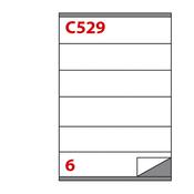 Etichetta adesiva C529 - permanente - 210x48 mm - 6 etichette per foglio - bianco - Markin - scatola 100 fogli A4