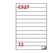 Etichetta adesiva C527 - permanente - 210x25 mm - 12 etichette per foglio - bianco - Markin - scatola 100 fogli A4