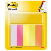 Segnapagina Post it® in carta - 15x50 mm - 5 colori Neon - Post it® - conf. 500 pezzi