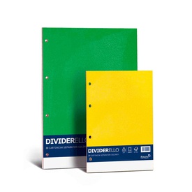 Separatore Dividerello - cartoncino colorato 220 gr - A4 - mix 5 colori- Favini - set da 10 fogli