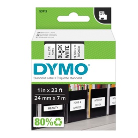Nastro D1 537130 - 24 mm x 7 mt - nero/bianco - Dymo