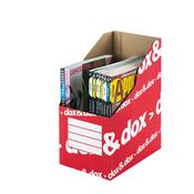 Portariviste Dox&Dox - 17x35x25 cm - bianco/rosso - Rexel Dox