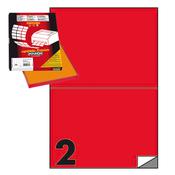 Etichetta adesiva C509 - permanente - 210x148 mm - 2 etichette per foglio - rosso - Markin - scatola 100 fogli A4