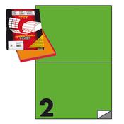Etichetta adesiva C509 - permanente - 210x148 mm - 2 etichette per foglio - verde - Markin - scatola 100 fogli A4
