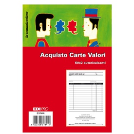 Blocco acquisto valori bollati - 50/50 fogli autoricalcanti - 23 x 15cm- Edipro