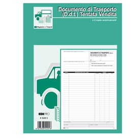 Blocco DDT carico tentata vendita - 50 fogli autoricalcanti - A4 - 29,7x 21cm - Edipro
