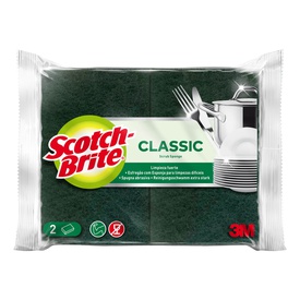 Spugna Classic - 14,2x2,4x11,5 cm - giallo/verde - Scotch Brite - conf.2 pezzi