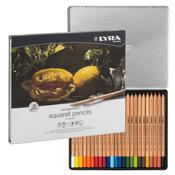 Pastelli Aquarell Rembrandt - 3,7 mm - colori assortiti - Lyra - scatola metallo 24 pezzi