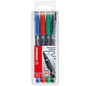 Pennarelli OHPen 843 universal permanente - punta media 1,0mm - astuccio  4 colori - Stabilo