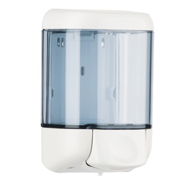 Dispenser da muro per sapone liquido - 12,8x11,2x20,5 cm - capacità 1 L-  bianco/azzurro trasparente - Mar Plast