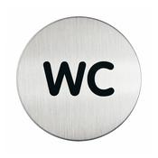 Pittogramma adesivo - WC - acciaio - diametro 8.3 cm - Durable