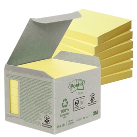 Blocco Post-it Notes Green - 654-1B - 76 x 76 mm - giallo - 100 fogli -riciclabile 100% - Post-it