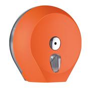 Dispenser Soft Touch di carta igienica in rotolo Mini Jumbo - 27x12,8x27,3 cm - plastica - arancio - Mar Plast