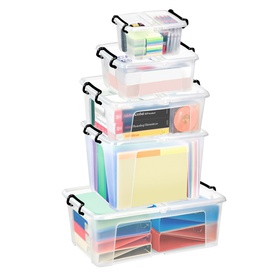 Contenitore multiuso Strata con coperchio e ruote - 58x48x41 cm - PPL -trasparente - 75 L - Cep