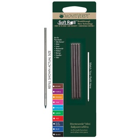 Minirefill per sfera multifunzione  - punta media - nero - Monteverde -conf. 4 pezzi