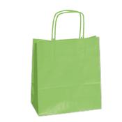 Shopper in carta - maniglie cordino - 45 x 15 x 50cm - verde mela - conf. 25 sacchetti