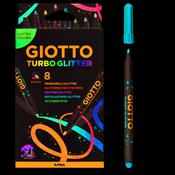 Pennarelli Turbo Glitter - punta 2,8mm - colori assortiti - Giotto - astuccio 8 pezzi