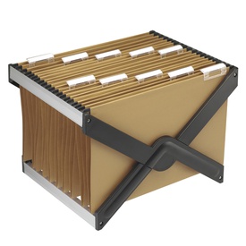 Supporto per cartelle sospese Luxor - con 10 cartelle interasse 39 cm -41 x 27,5 x 32 cm - avana - Bertesi