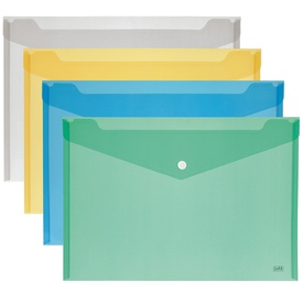 Busta con bottone - formato orizzontale - 24x18,5 cm - colori assortiti- Lebez