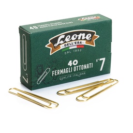 Fermagli ottonati supergiganti - n. 7 - 7,5 cm - oro - Leone - conf. 40pezzi