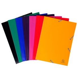 Cartellina 3 lembi - con elastici - PPL - 24x32 cm - colori assortiti -Exacompta