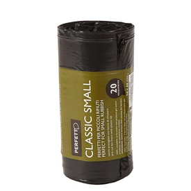Sacchi per rifiuti Classic Small - 50x60 cm - 30 L - 10 micron - nero -Perfetto - rotolo da 20 sacchetti