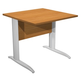 Scrivania Easy fianchi verniciati effetto cromato - lineare - 80 x 80 x72 cm - noce chiaro