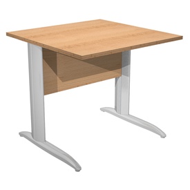 Scrivania Easy fianchi verniciati effetto cromato - lineare - 80 x 80 x72 cm - faggio