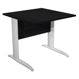 Scrivania Easy fianchi verniciati effetto cromato - lineare - 80 x 80 x72 cm - nero venato