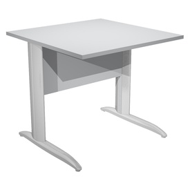 Scrivania Easy fianchi verniciati effetto cromato - lineare - 80 x 80 x72 cm - grigio