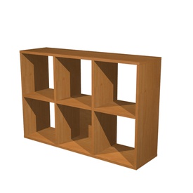 Libreria casellario Rainbow - 6 caselle - 104,1 x 29,2 x 69,8 cm - nocechiaro