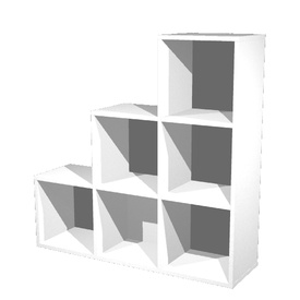 Libreria casellario Rainbow - 6 caselle a scalare - 104,1x29,2x103,9 cm- bianco