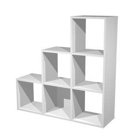 Libreria casellario Rainbow - 6 caselle a scalare - 104,1x29,2x103,9 cm- grigio alluminio
