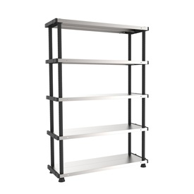 Scaffale - 5 ripiani - 119 x 45 x 185 cm - PPL /metallo - grigio/nero -Terry