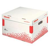 Scatola container Speedbox - Small - 25,2x35,5cm -  dorso 19,3 cm - bianco e rosso - Esselte
