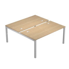 Scrivania a 2 postazioni contrapposte Agorà - 160 x 168 x 72,5 cm - rovere